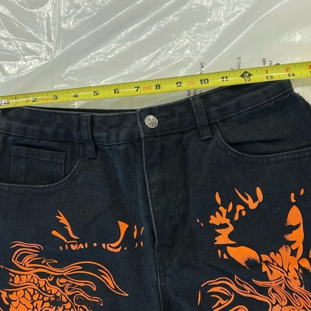 Shein High Waisted Chinese Dragon Jeans - Picture 8 of 10